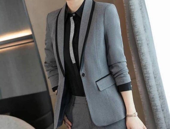 Grey Suit for Women/two Piece Suit/top/womens Suit/womens Suit Set/wedding  Suit/ Womens Coats Suit Set -  Canada