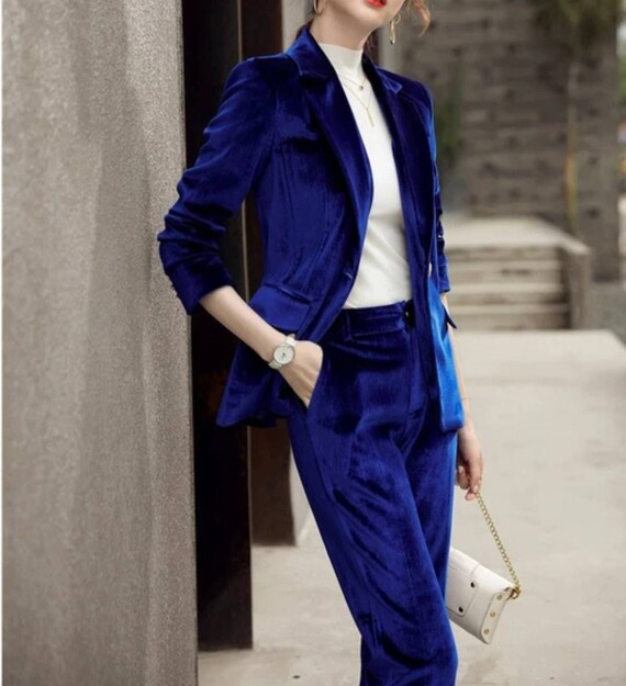 Blue Suit for Women, Two Piece Suit, Top, Womens Suit, Womens Suit Set,  Wedding Suit, Womens Coats Suit Set -  Canada