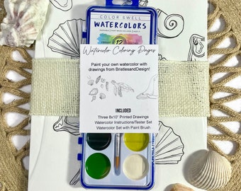 Watercolor Paint Kit | Ocean Themed Watercolor Set | Paint at Home | Self Care Activity | Paint At Home | Gift For Her