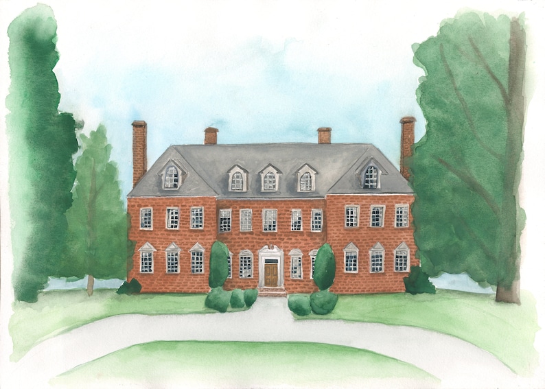 Custom House Portrait Original Watercolor Housewarming First Home Realtor Gift image 5