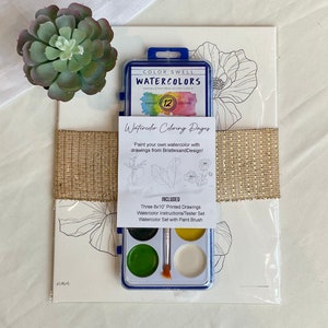 Floral Watercolor Paint Kit | DIY Art Set for Adults & Beginners | Creative Gift or Girls&#39; Night Activity