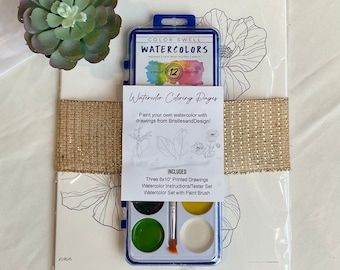 Floral Watercolor Paint Kit | DIY Art Set for Adults & Beginners | Creative Gift | Self Care Activity | Watercolor Kit | Beginner Watercolor