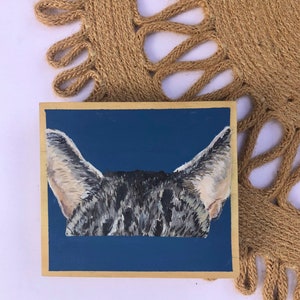 Custom Pet Ear Portrait Cedar Wood Acrylic image 8