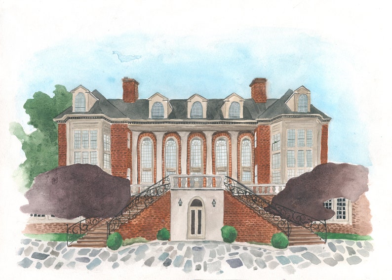 Custom House Portrait Original Watercolor Housewarming First Home Realtor Gift image 4