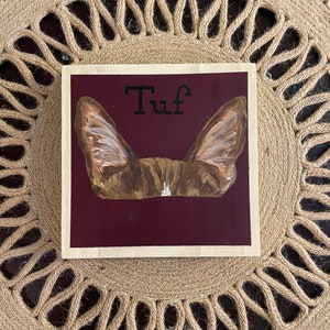 Custom Pet Ear Portrait Cedar Wood Acrylic image 3