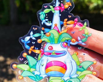 Clown Frog Transparent Sticker - Jester Hat, Weird Art