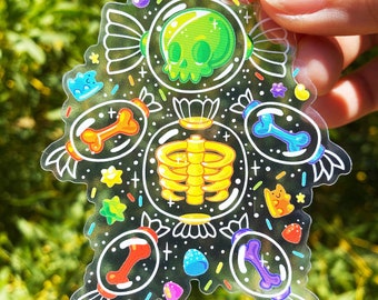 Candy Bones Transparent Sticker – Spooky Halloween Die Cut