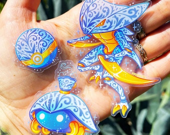 Porcelain Fossil Monster Sticker - Transparent Stickers - Vinyl Sticker