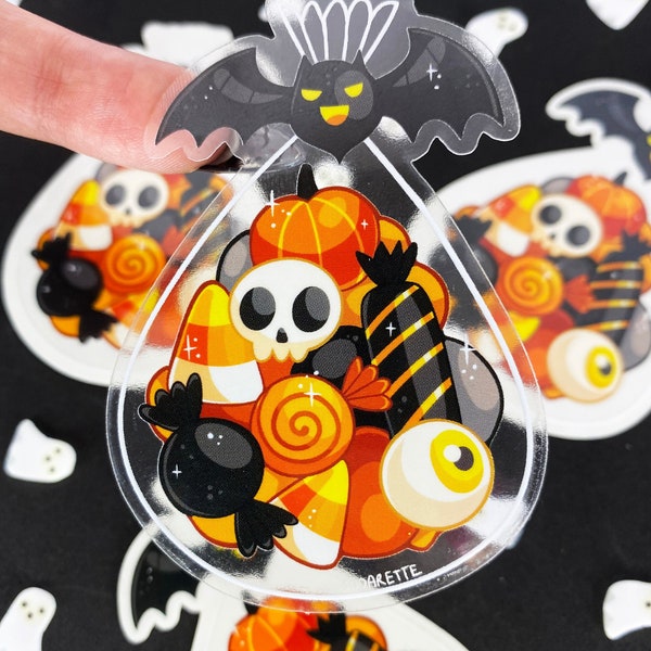 Halloween Candy Sticker - Transparent Sticker - Vinyl Sticker - Die Cut Sticker - Spooky Treats - Trick or Treat - Cute Horror