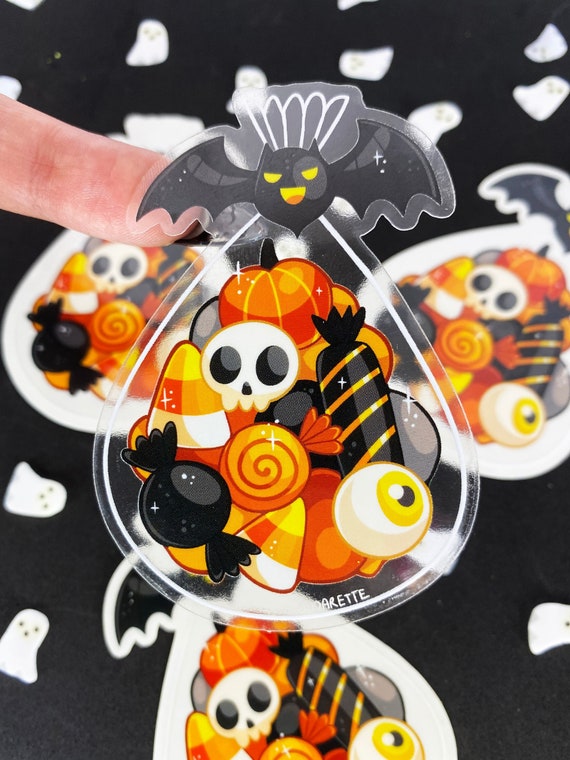 Halloween Candy Sticker - Transparent Sticker - Vinyl Sticker - Die Cut Sticker - Spooky Treats - Trick or Treat - Cute Horror