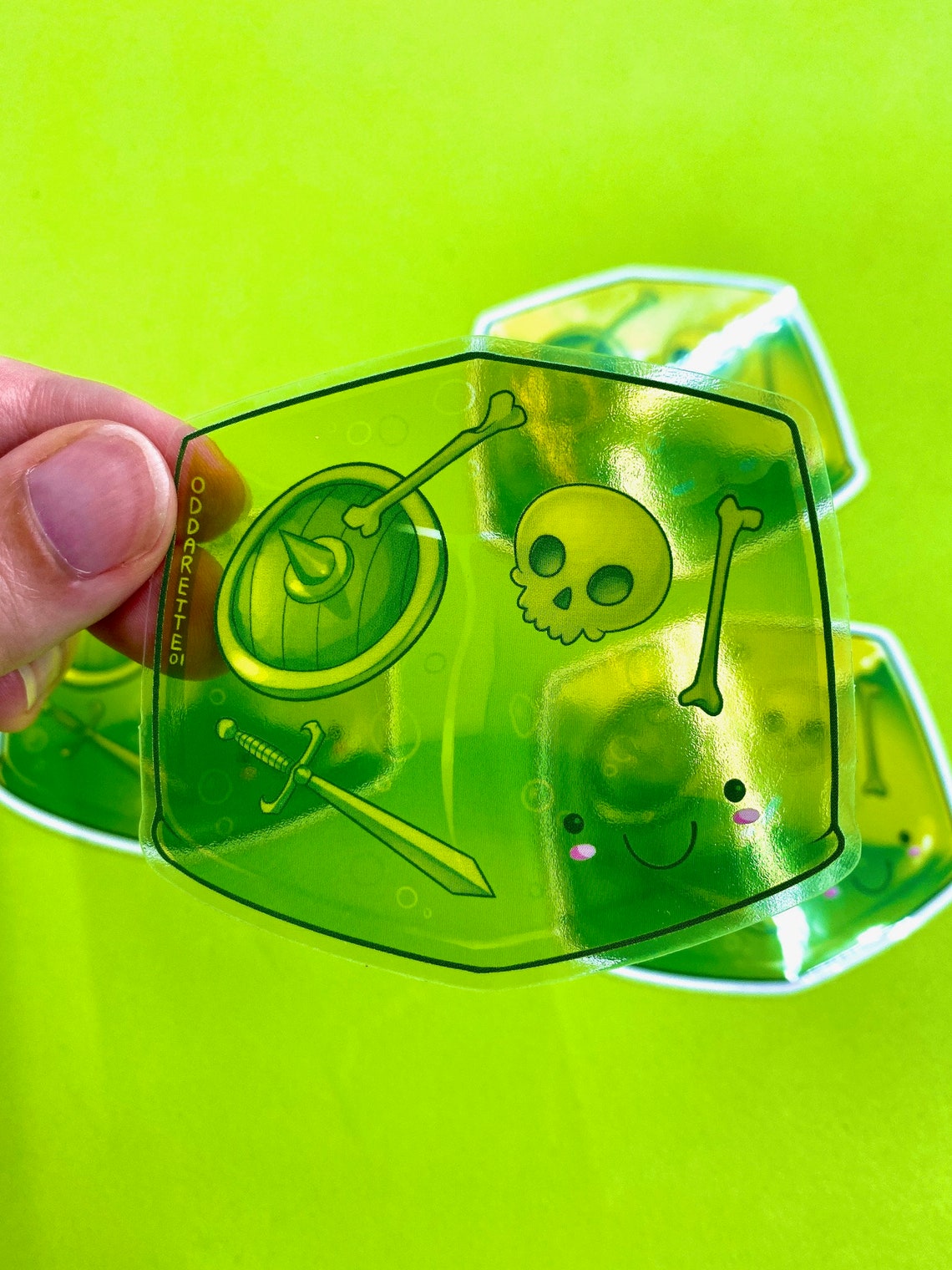 Gelatinous Cube Sticker Transparent Waterproof Vinyl Etsy