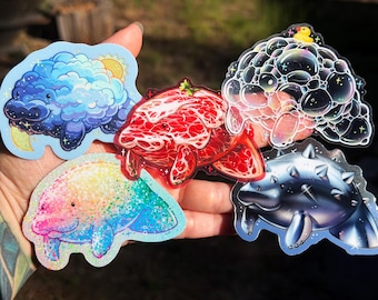 Manatee Sticker Bundle: Textures Series 12 - Waterproof Die cut Stickers