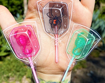 Bug Lolly Stickers - Scorpion Lollipop - Black Widow Candy - Transparent Stickers - Vinyl Sticker