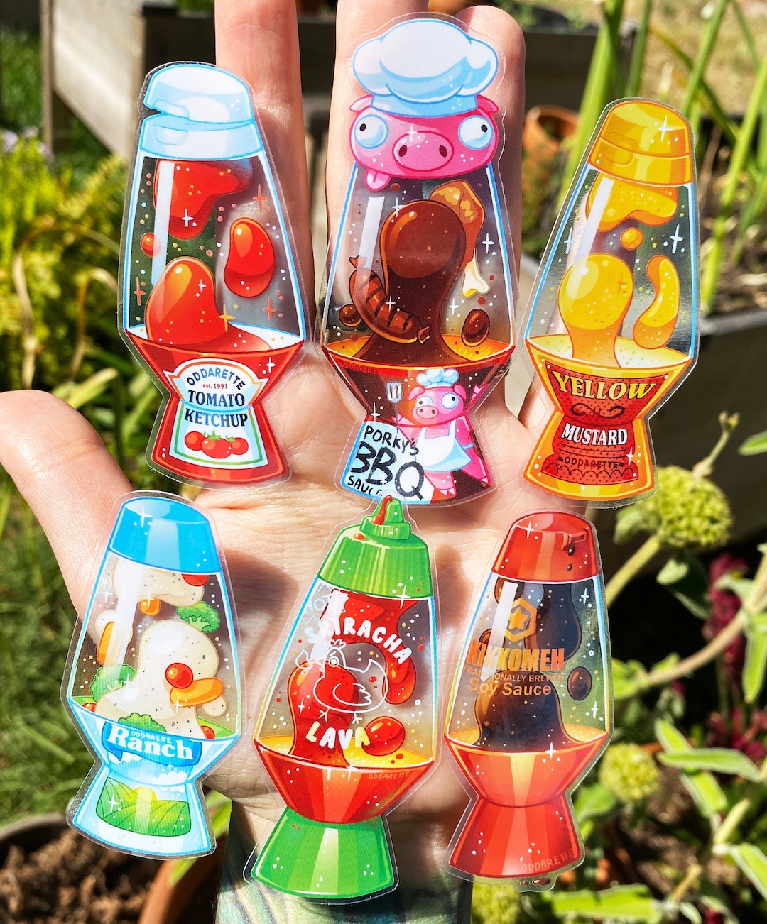 Condiment Lava Lamp Stickers: Ketchup, Ranch, Sriracha, BBQ Sauce - Etsy