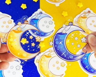 Moon Potions Stickers - Waterproof Transparent Vinyl Sticker - Dishwasher Safe - Fantasy Aesthetic - Magic - Blue Moon - Yellow Moon