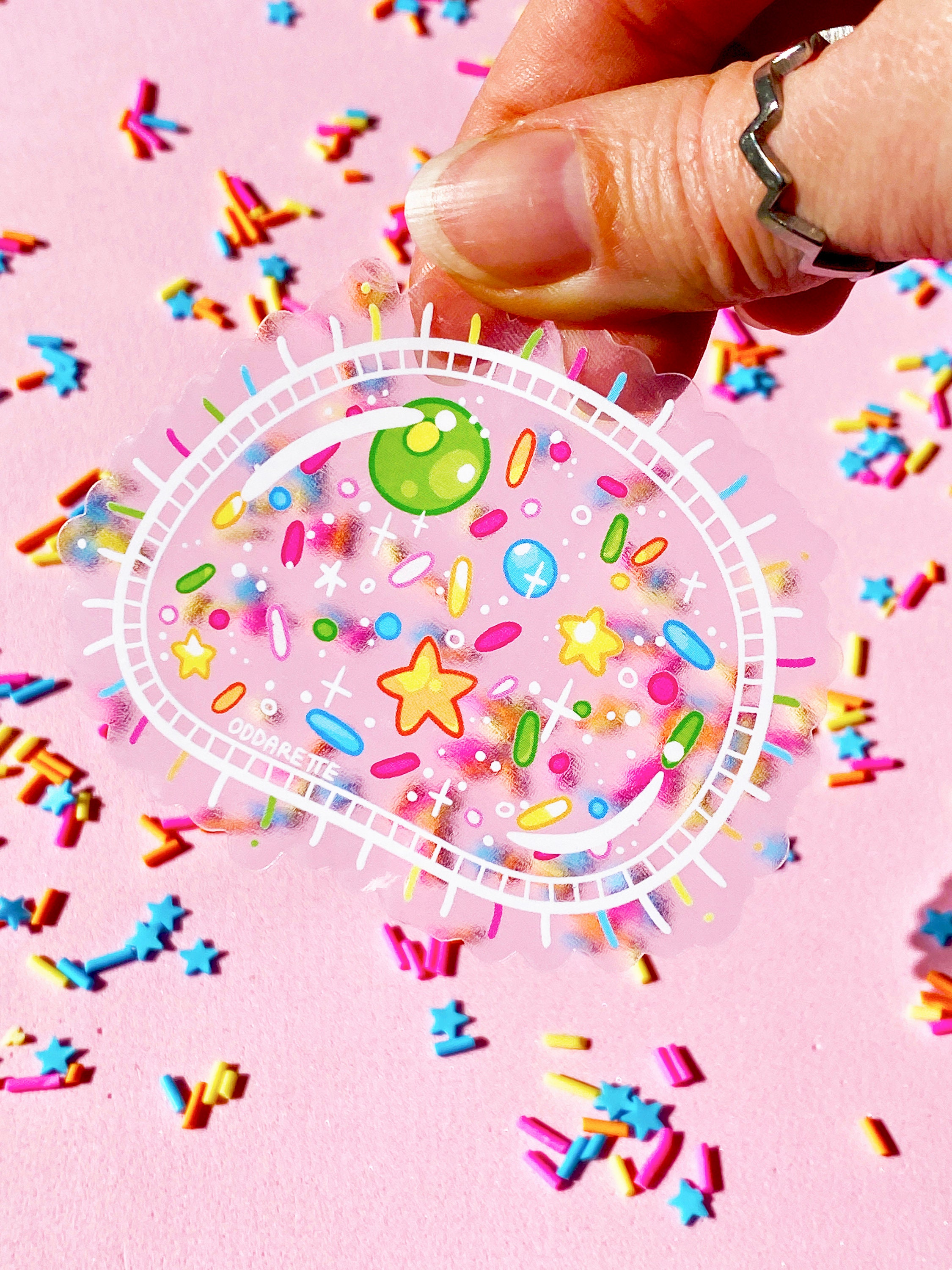 Sprinkle Sticker Sprinkle Amoeba Sticker: Kawaii Pink Cell, Microbiology Art - Etsy