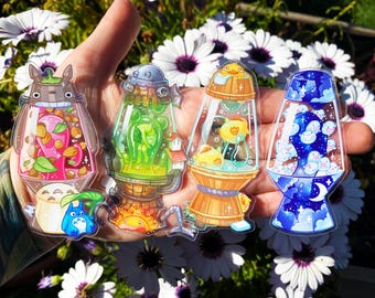 Japanese Fantasy Lava Lamp Stickers: Emo Slime Wizard, Trickster Cat Beast
