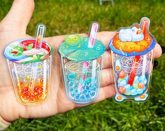 Cursed Boba Transparent Stickers Series 2: Frog, Chicken, Salmon - Human Made