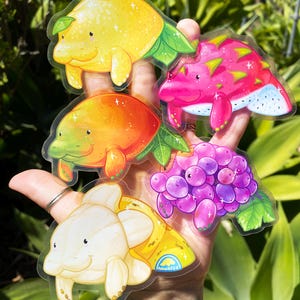 Fruit Manatee Stickers: Waterproof Transparent Art - Human Made