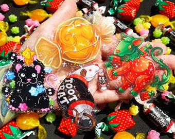 Candy Rats Stickers Part 2: Butterscotch, Strawberry, Tootsie Roll - Transparent Rodent Art
