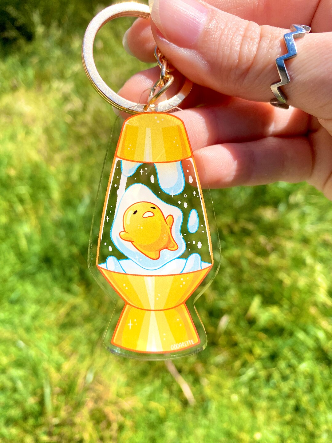 Depressed Egg Lava Lamp Keychain Acrylic Keychain Waterproof Egg Anime