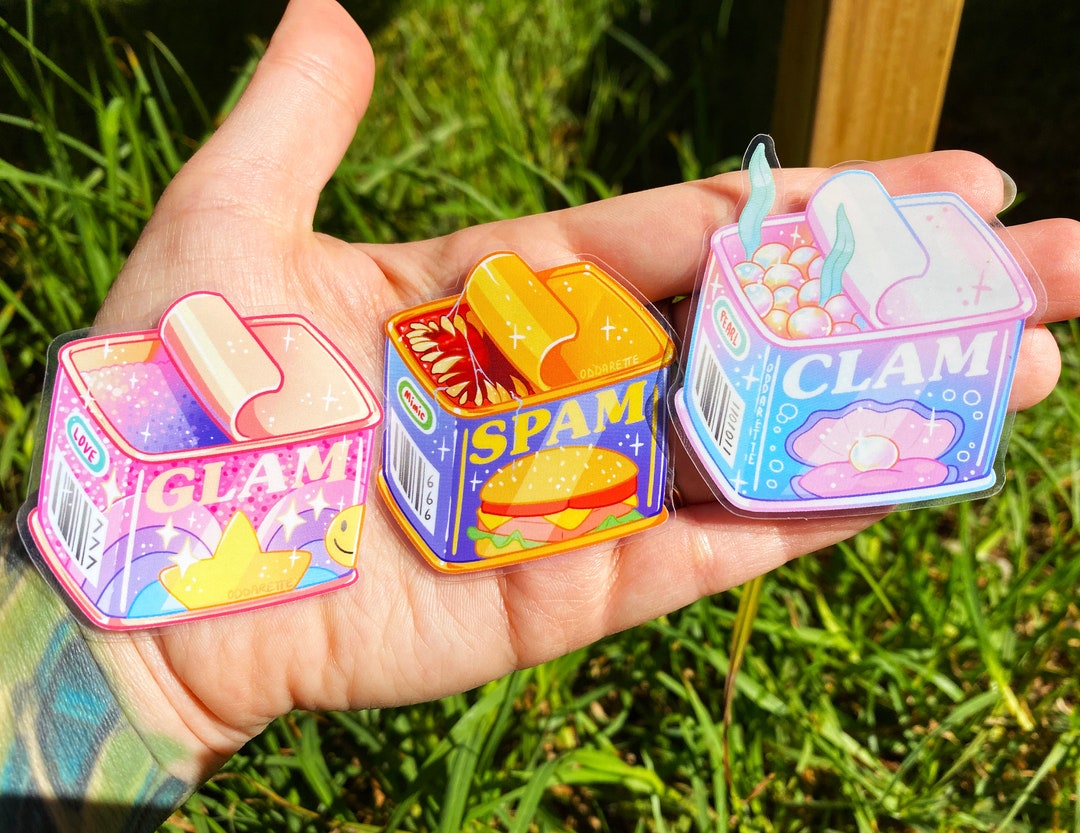 SPAM Stickers Clam Glam Weird Food Mimic Pastel Aesthetic Transparent
