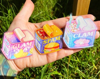 SPAM Stickers - Clam - Glam - Weird Food - Mimic - Pastel Esthetiek - Transparante Stickers - Vinylsticker