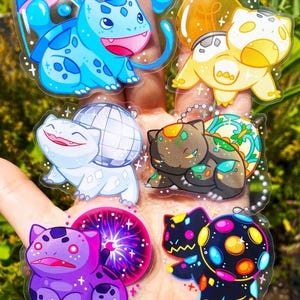 Pegatinas de Light Fakemon - Bola de plasma - Bola de discoteca - Bombilla - Lámpara Tiffany - Lámpara de lava - Arte extraño - Diseños de monstruos - Dibujado a mano