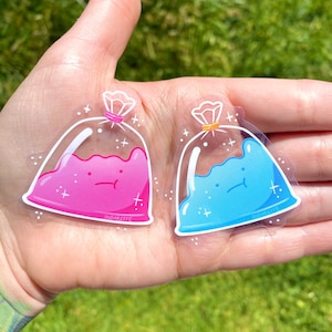 Squishy Friend Sticker: Transparent Waterproof Jello Art