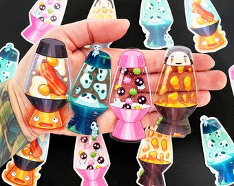 Lava Lamp Series 2 - Stickers - Transparent Stickers - Fire Demon - Candy Sprites - Forest Spirits - Faceless Ghost - Pink Lava Lamp