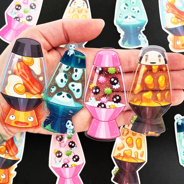 Lava Lamp Series 2 - Stickers - Transparent Stickers - Fire Demon - Candy Sprites - Forest Spirits - Faceless Ghost - Pink Lava Lamp