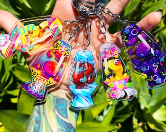90s Lava Lamp Acrylic Keychain: Retro Nostalgia