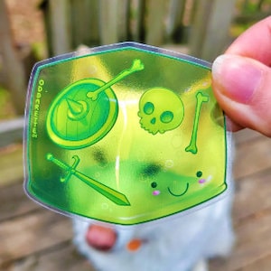 Pegatina de cubo gelatinoso: Arte transparente de mazmorras y dragones