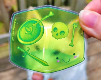 Gelatinous Cube Sticker: Transparent Dungeons and Dragons Art