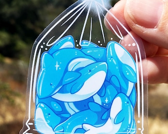 Gummy Sharks Sticker: Transparent Die Cut - Waterproof