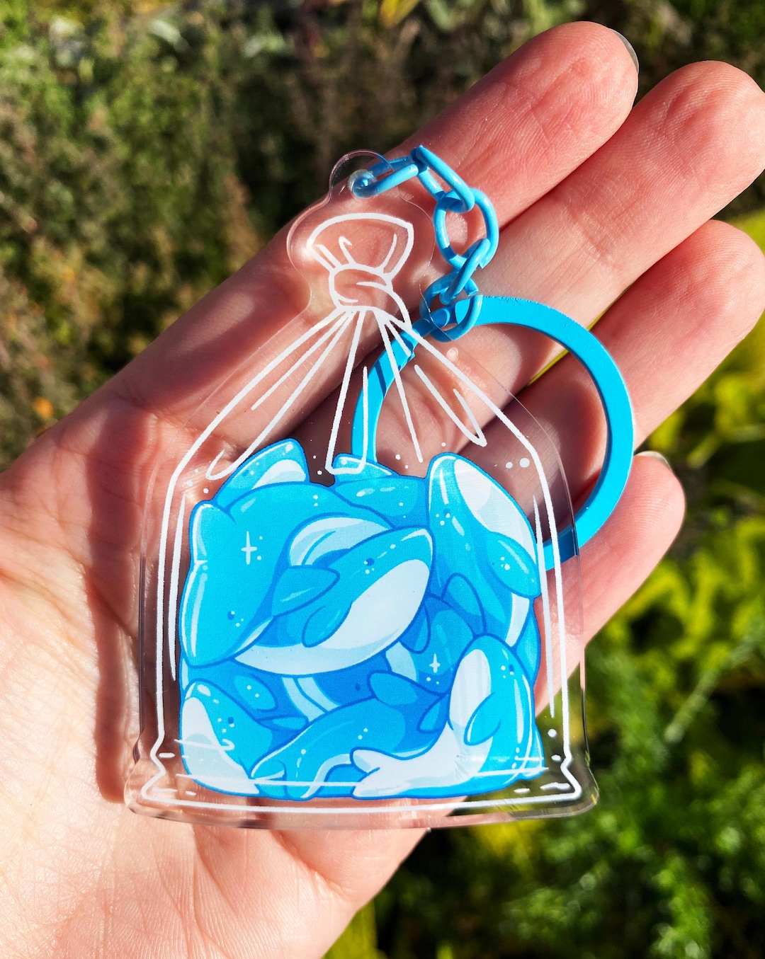 Candy Shark Bag Keychain - Acrylic Keychain - Bag of Gummy Sharks ...