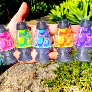 Vintage Lava Lamp Stickers: Transparent Waterproof Retro Art