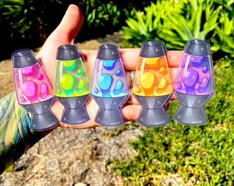 Vintage Lava Lamp Stickers: Transparent Waterproof Retro Art