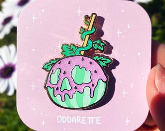 Poison Watermelon Pin - Glitter Enamel Pin - Candy Apple Aesthetic - Summerween