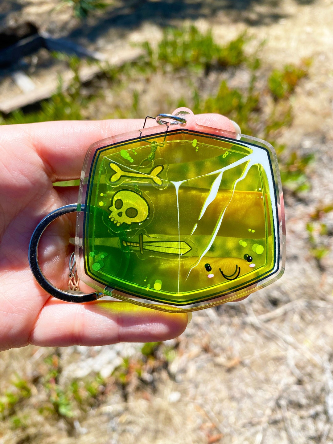 Jelly Cube Keychain - Shaker Charm - Acrylic Keychain