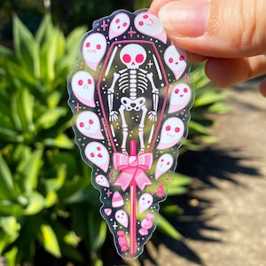 Pink Skeleton Lolly Sticker – Waterproof Vinyl, Spooky Ghosts - Etsy