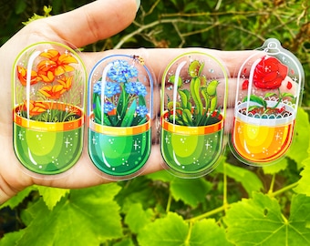 Botany Pills Stickers: Transparent Plant Terrarium Stickers - Human Made