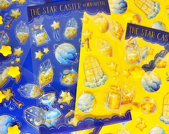 Star Caster Sticker Sheet: Transparent Planets, Potions, and Magic