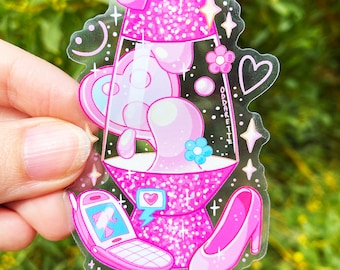 Limited Edition Pink Lava Lamp Sticker - Transparent Stickers - Fanart