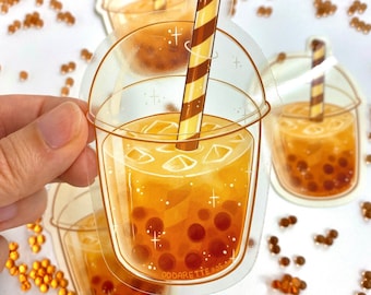 Boba Tee Aufkleber: Transparente sterben Schnitt Aufkleber - Menschengemacht
