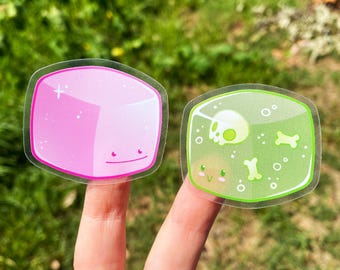 Friendship Stickers: Ditto and Gelatinous Cube - Transparent Stickers