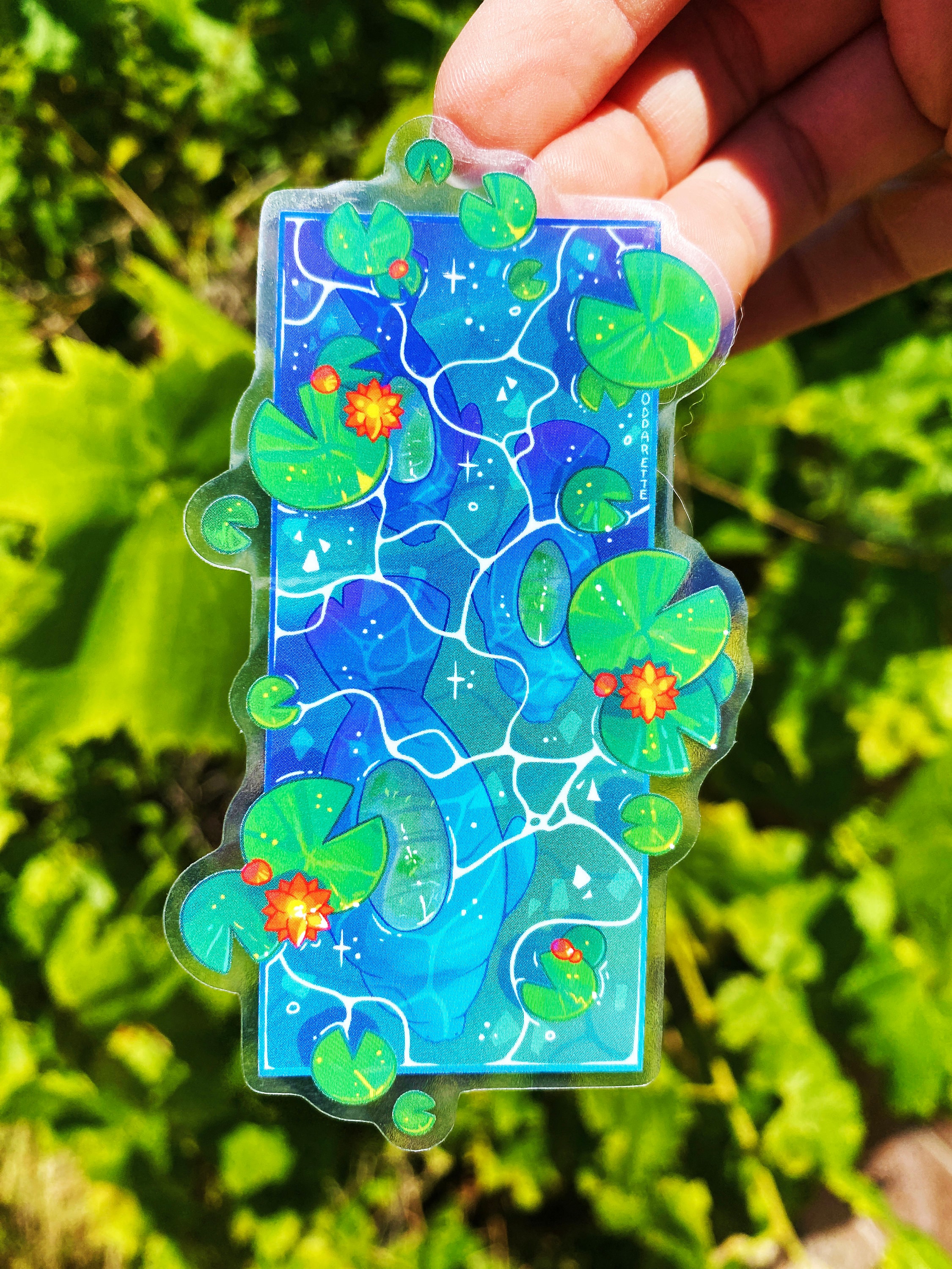 Manatee Family Sticker - Transparent Sticker - Vinyl - Die Cut - Waterproof - Lily Pads - Florida Manatees