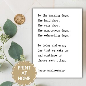 Anniversary Card Minimalistic Romantic I Love You Printable Card For Wife Anniversary Gift Card For Her Heartfelt Love Note Card For Him 5x7