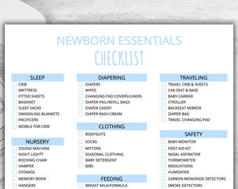 Newborn Essentials Checklist, Baby Essentials Checklist, Boy Newborn Essentials, Nursery Checklist, New Mom Checklist, Checklist PDF