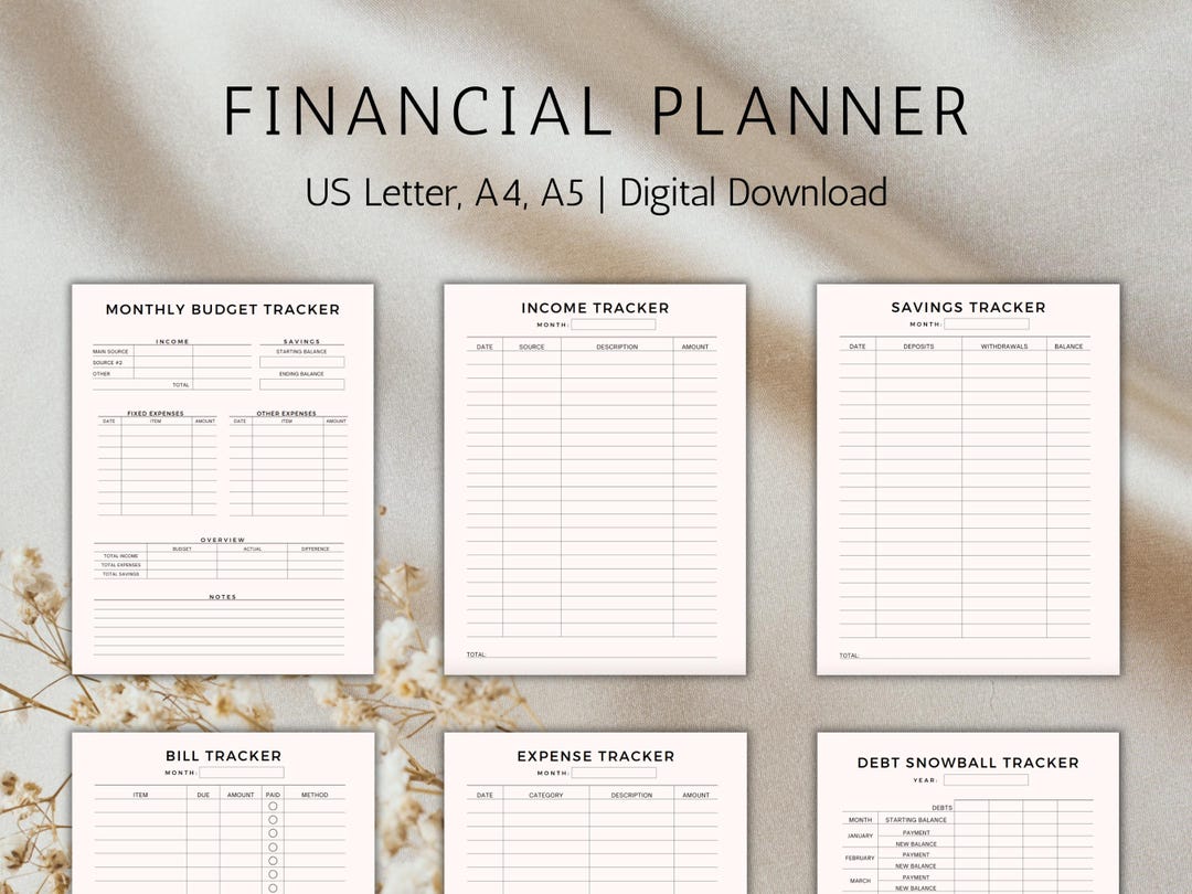 Financial Printable Guide.pdf Financial Planner Printable PDF Printable Planner Finance Bundle ...